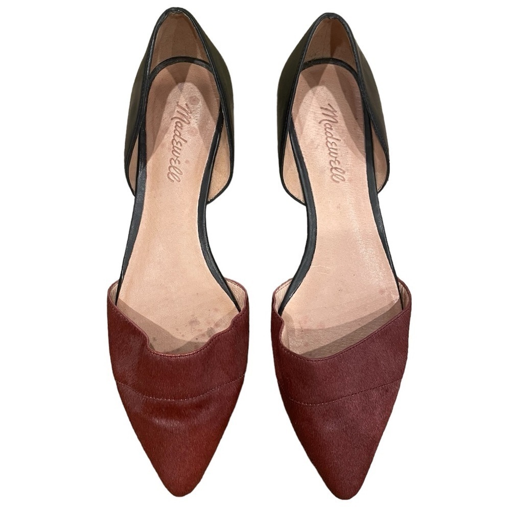 Madewell D'Orsay Red Calf Hair/Black Leather